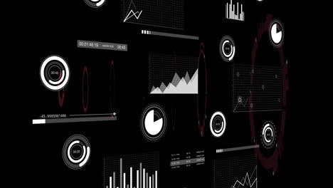 animation of financial data processing over statistics