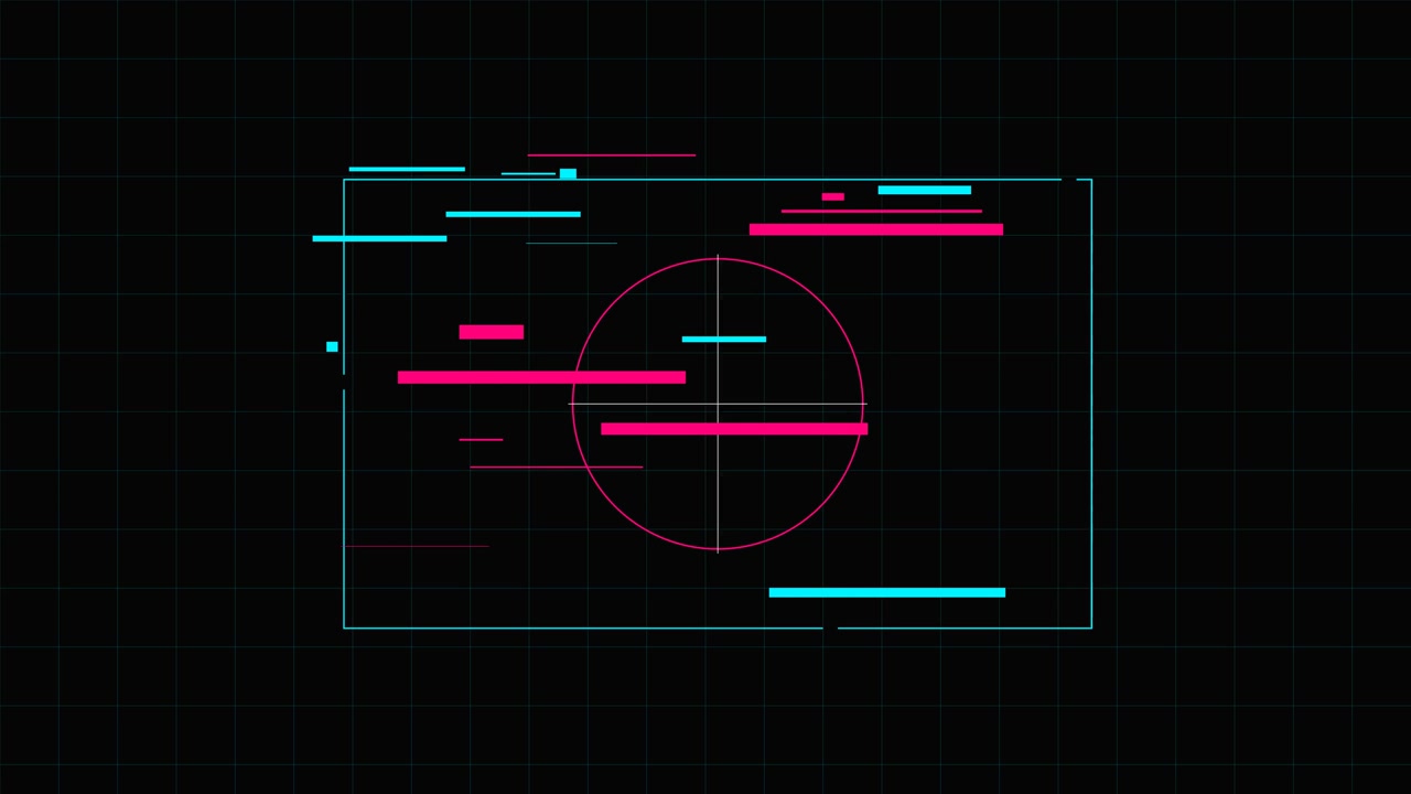 Digital Glitch Interface Animation with Geometric Shapes