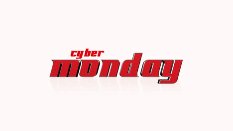 cartoon cyber monday text on clean white gradient