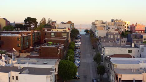 aerial: streets in the neighborhood, drone view