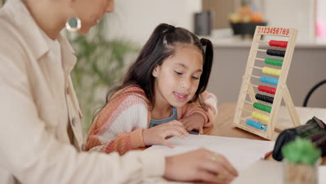 mother, daughter and talking for homework