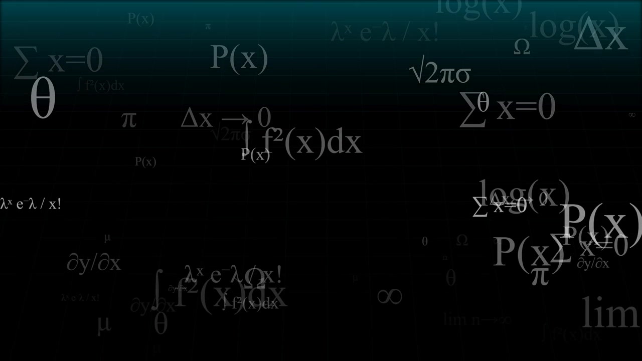 Floating Mathematical Formulas and Scientific Equations on Dark Background