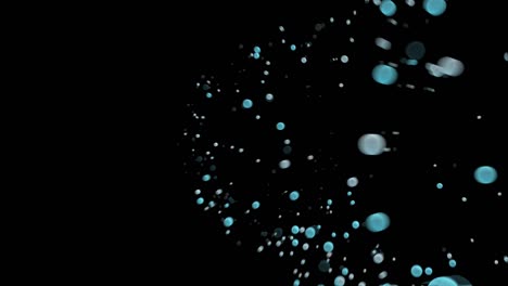 blue particle powder transform to punch shape.