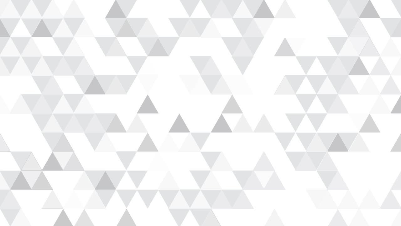 Abstract geometry triangle pattern white and gray background. Looped motion graphic.