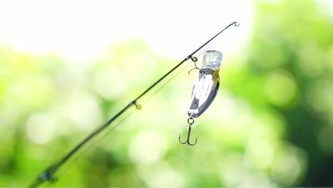 fishing lure on a fishing rod