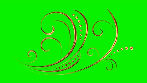 animated romantic picturesque copper element at green screen with matte 02