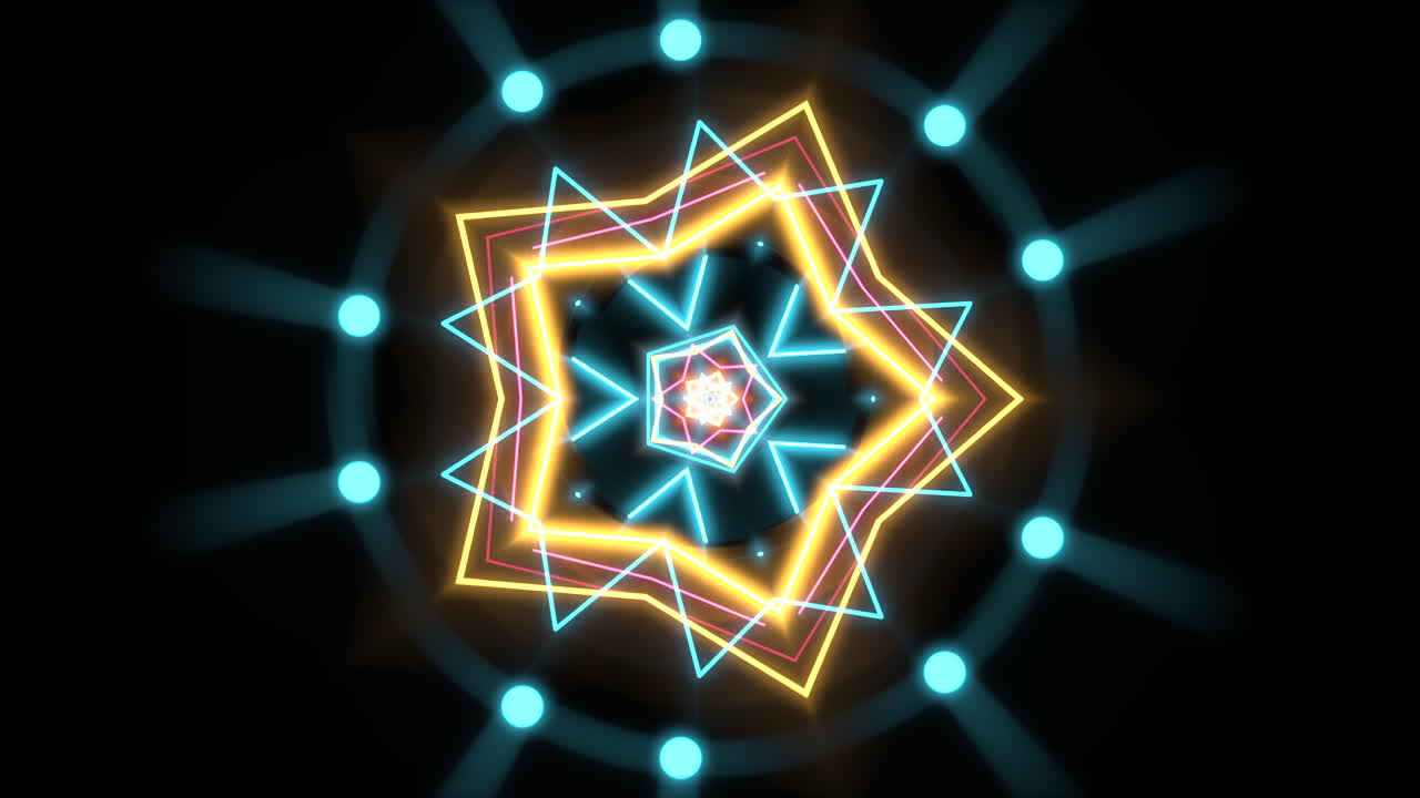 Movimento colorido de forma geométrica neon no espaço 20