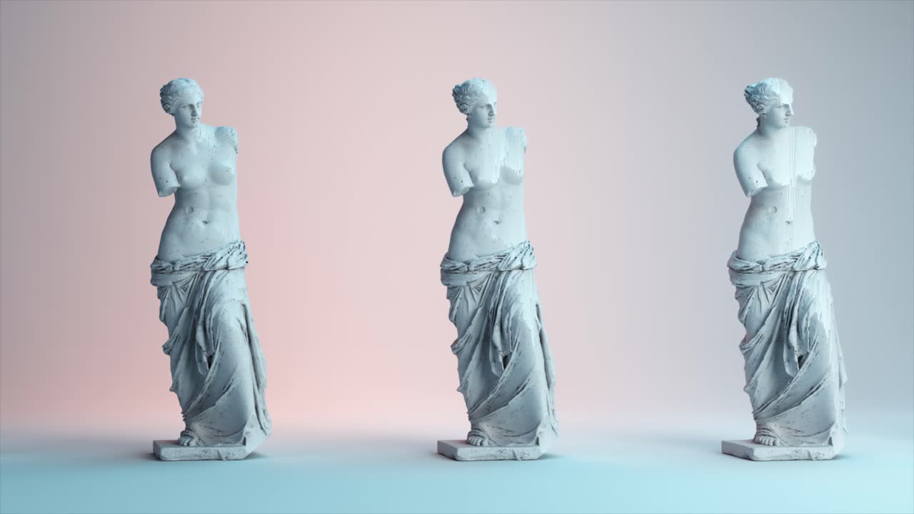 estatuas de venus de milo en un entorno minimalista