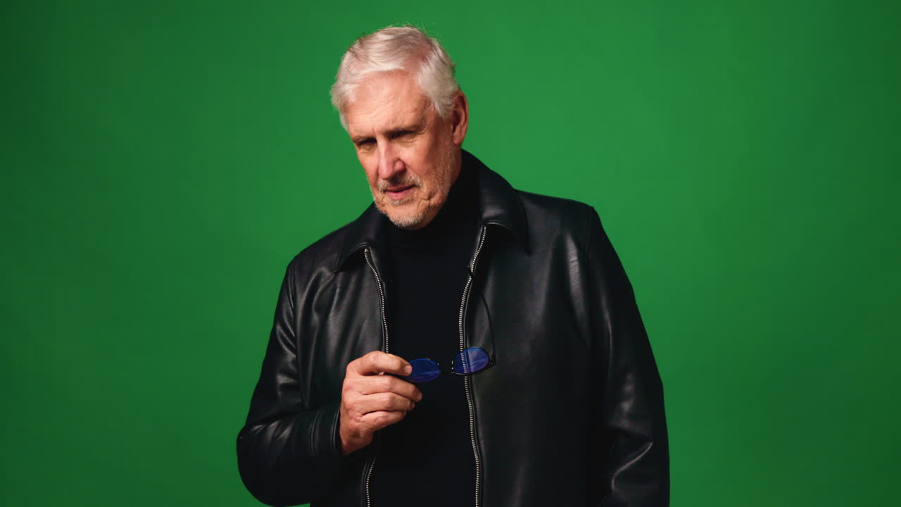 Portrait of a man in a leather jacket