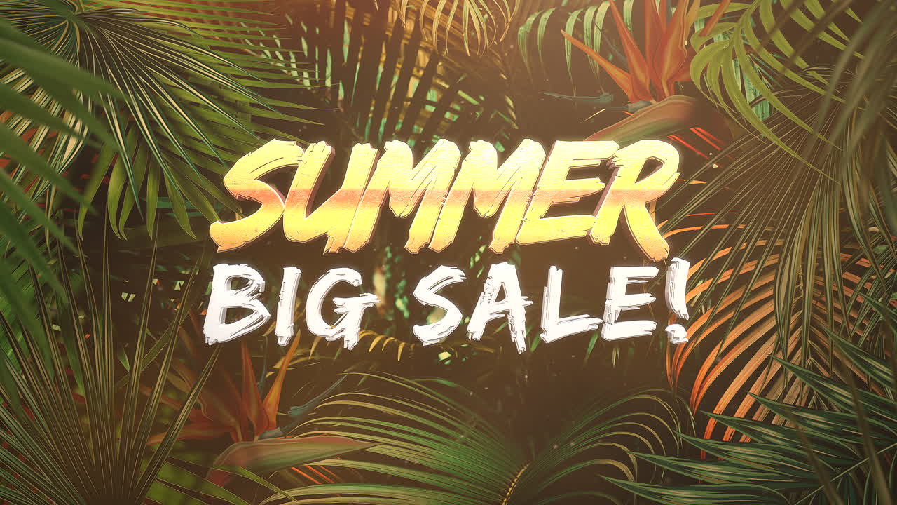 Gran Venta de Verano en palmeras tropicales en la jungla