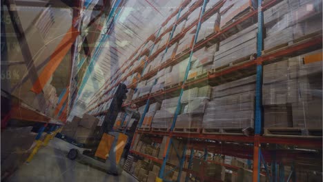 animación del procesamiento de datos financieros en el almacén