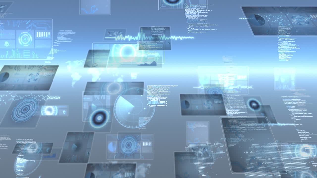 Animation of data processing on moving screens