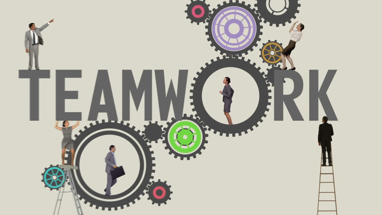 사업가들이 달리고 을 돌리고 있습니다.