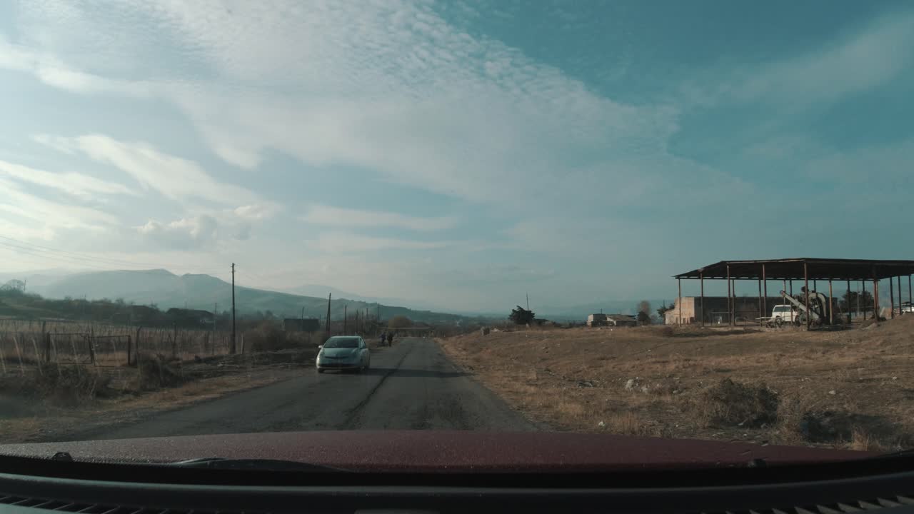 Driving through the countryside: Mountain road trip