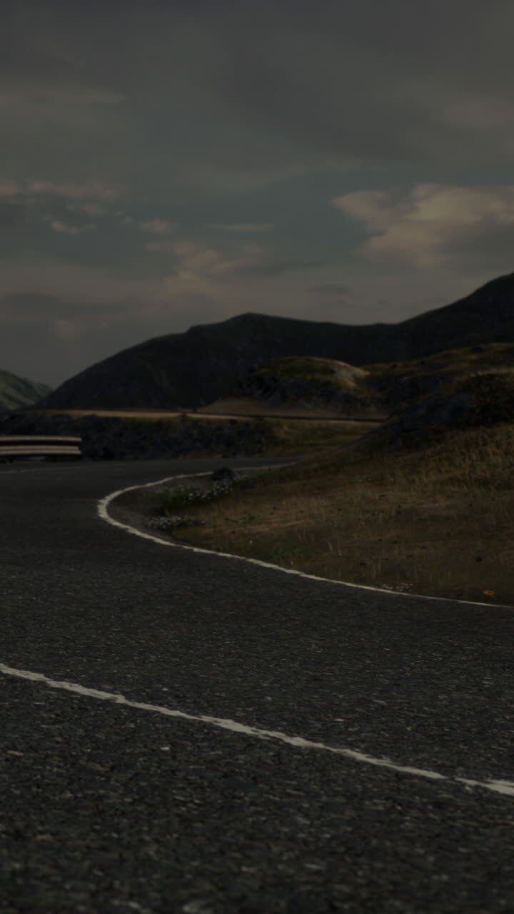 Winding Road Through Mountains