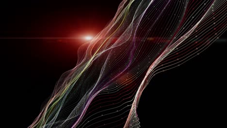 animación futurista con objeto de onda y luz brillante en cámara lenta, 4096x2304 bucle 4k