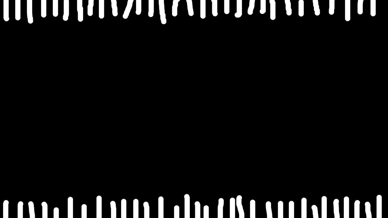 Black background with white short strokes on top and bottom.