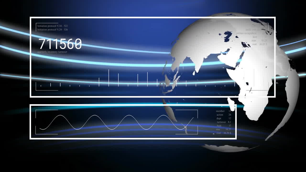 Animação de estatísticas e processamento de dados sobre o globo