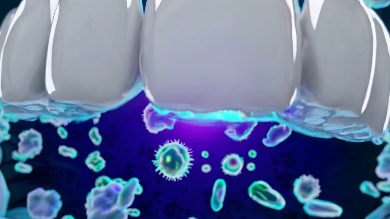 입에 있는 박테리아 일러스트레이션