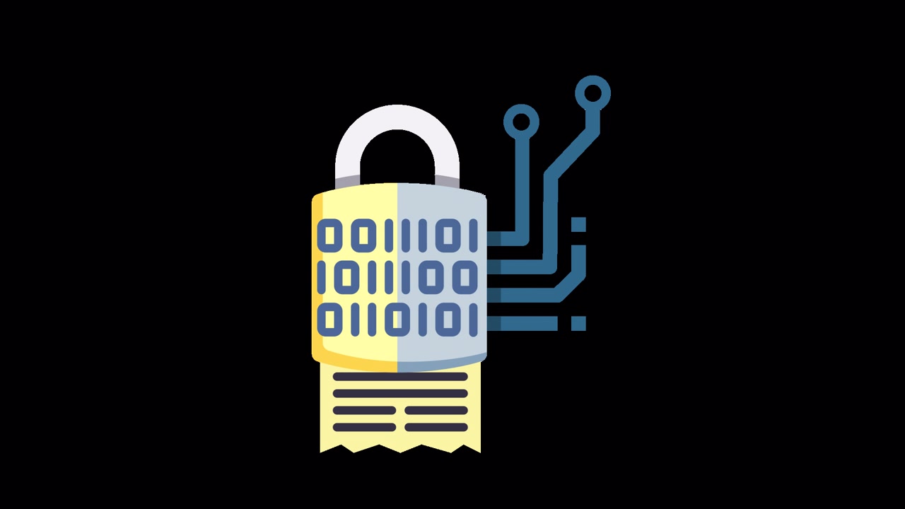 Animated Illustration of Data Encryption and Cyber Security