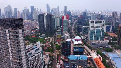 high-rise modern buildings in kuningan city, kecamatan setiabudi in south jakarta, indonesia