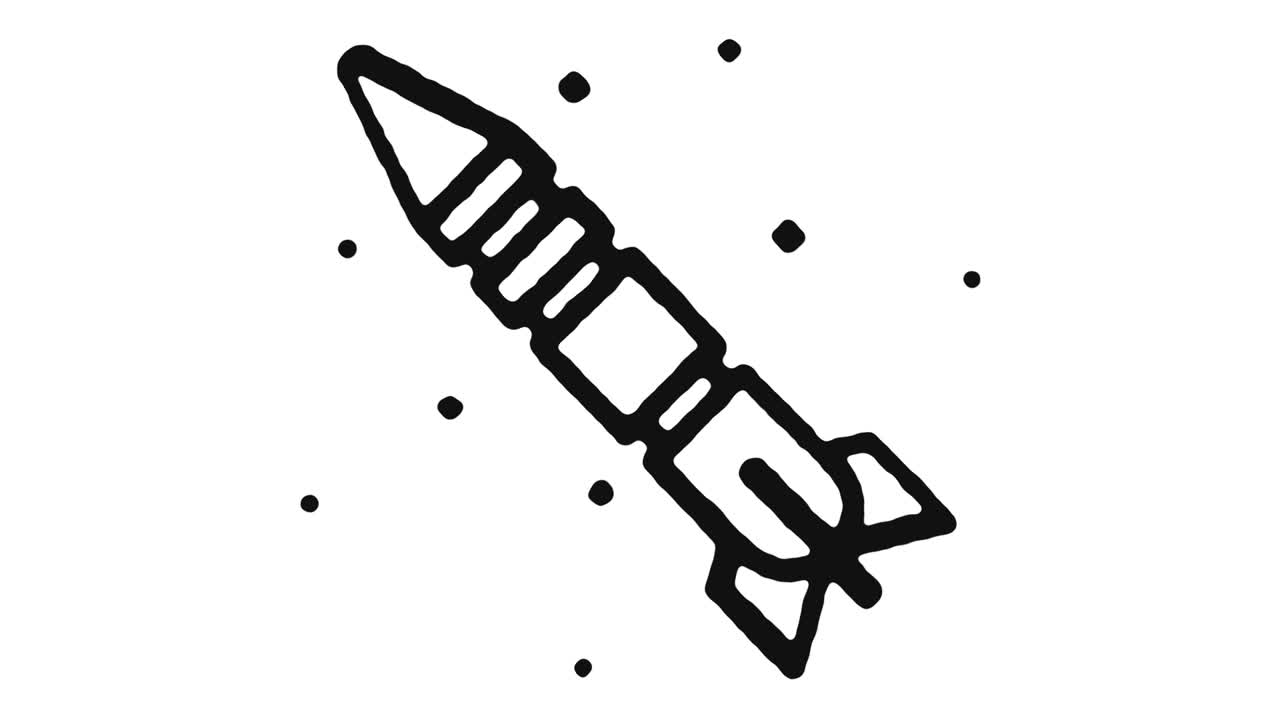 imágenes de animación de icono de cohete espacial y canal alfa