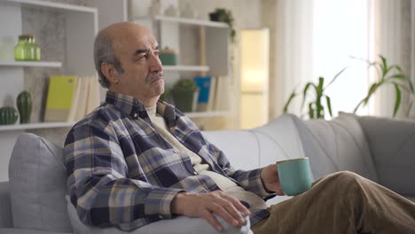 thoughtful senior man portrait. old age concept.