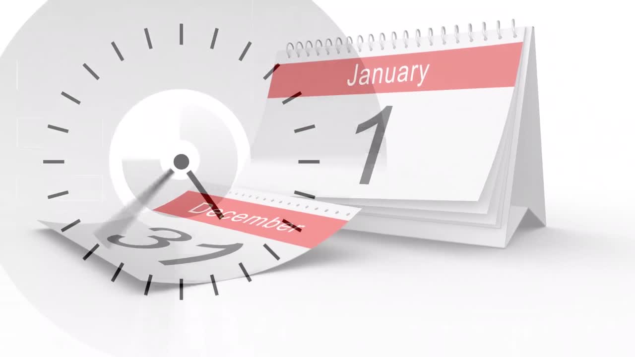 animación del reloj sobre el calendario