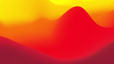 4k bucle sin costuras, fluido abstracto gradientes rojo amarillo, superficie ondulada de brillo interior. hermosos gradientes de color cálido como fondo líquido abstracto, animación suave. 3d en estilo moderno plano agradable 86