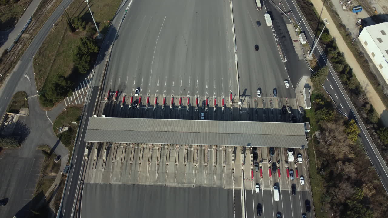 Highway Toll Plaza Aerial View