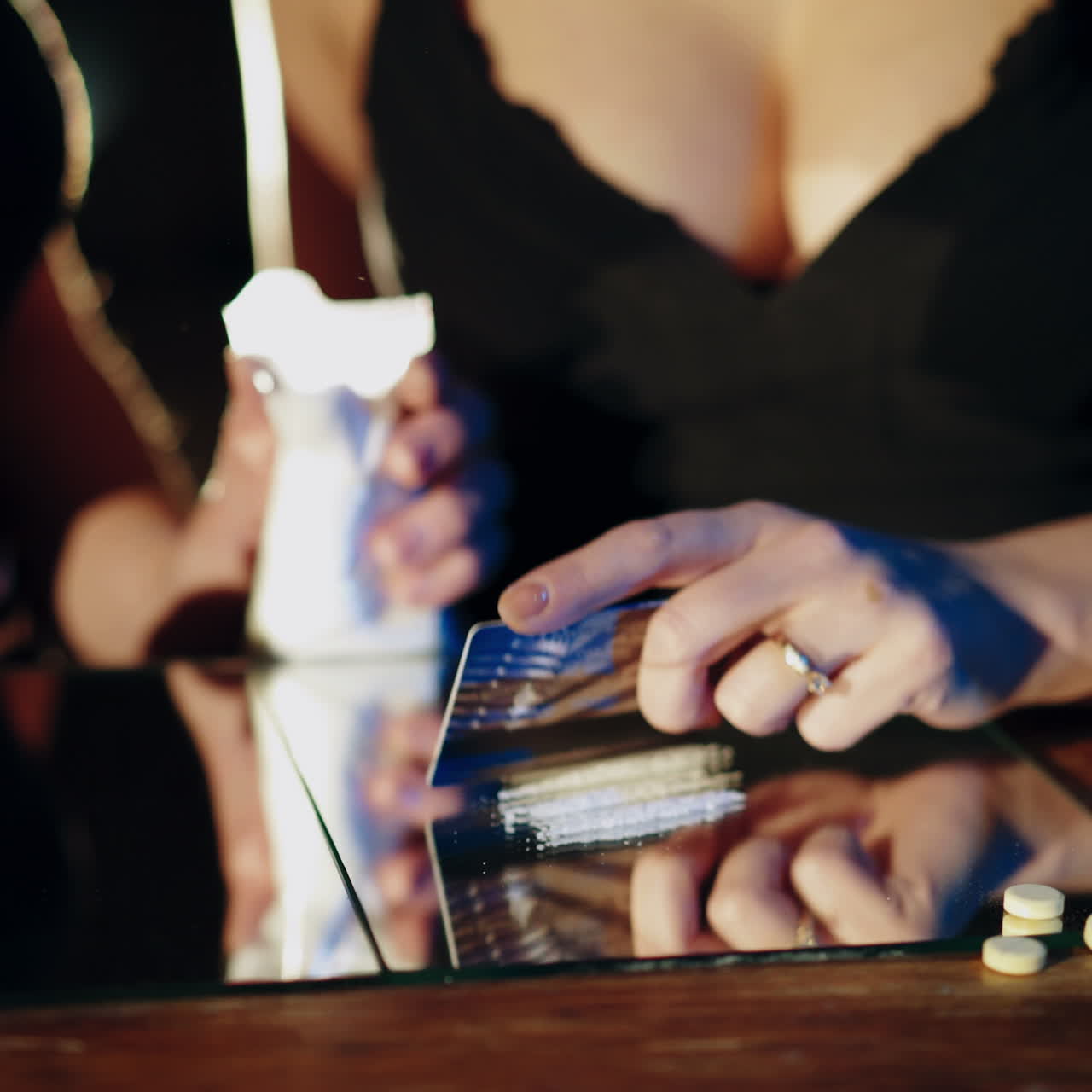 Young women take drugs. Drug addiction. Social problems