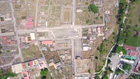 antena 4k de las antiguas ruinas de pompeya, italia