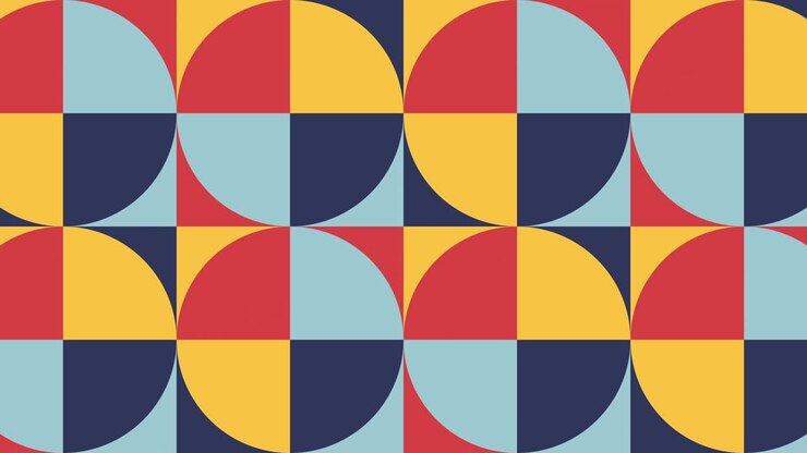 Retro geometric pattern with animated tiles in warm color palette. Simple motion graphic seamless looped animation in vintage flat style