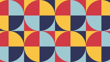 patrón geométrico retro con azulejos animados en una paleta de colores cálidos. gráfico de movimiento simple animación en bucle sin costuras en estilo plano vintage