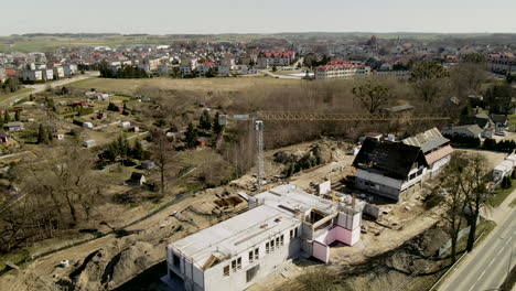 aerial footage near no people construction site