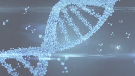 animación de la cadena de adn y las moléculas