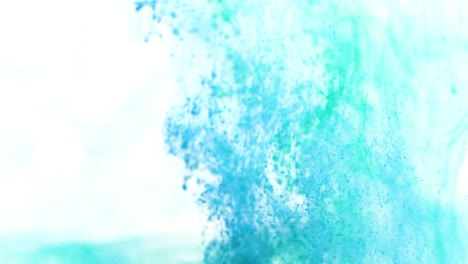 turquoise and blue ink in water
