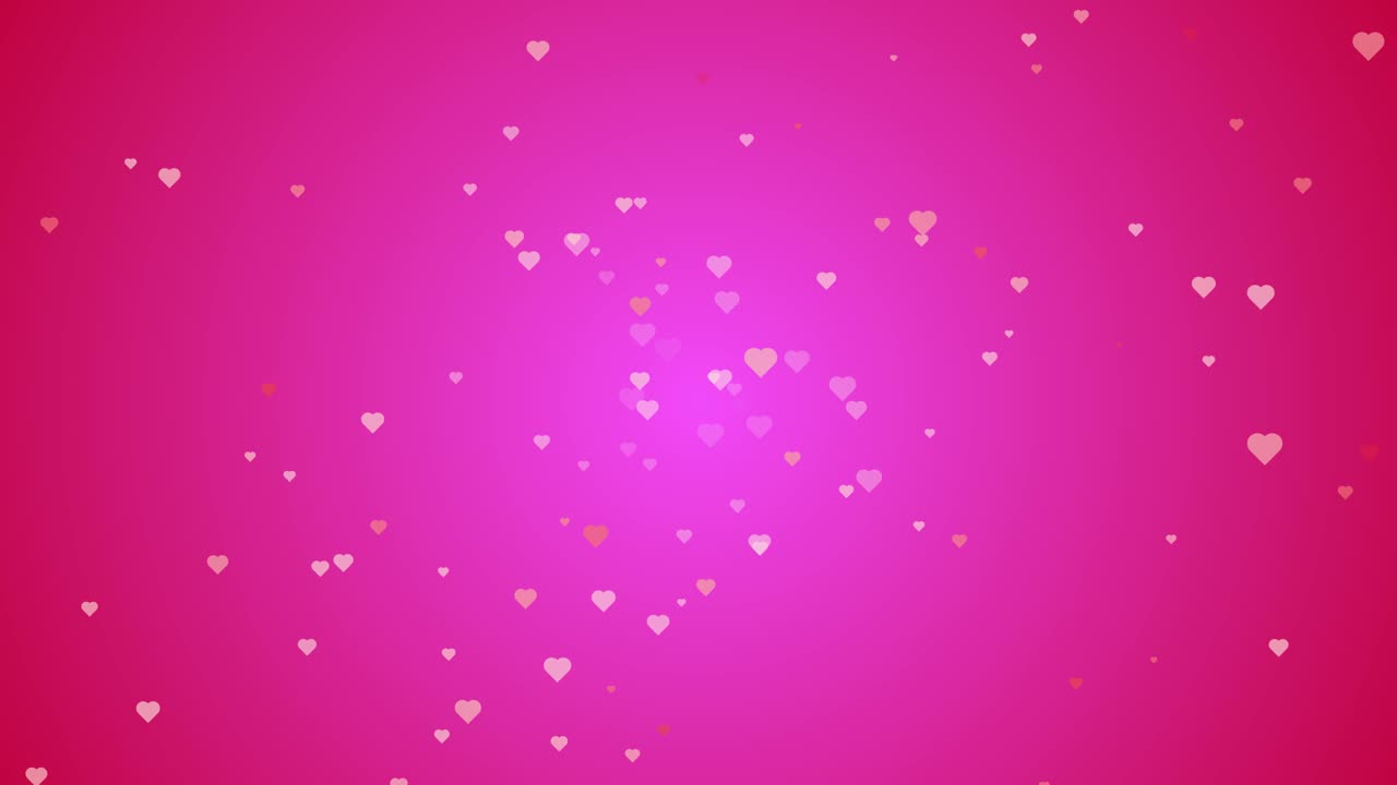partículas de corazones voladores el día de san valentín fondo abstracto 4k