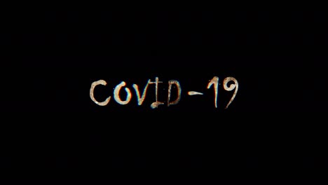 la iluminación de brillo dorado de la palabra covid-19 animación de bucle de palabras promueve el concepto de publicidad aislar usando el canal alfa de quicktime prores 4444.