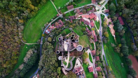 aerial view of bonaguil castle, a top tourist and event hub in france