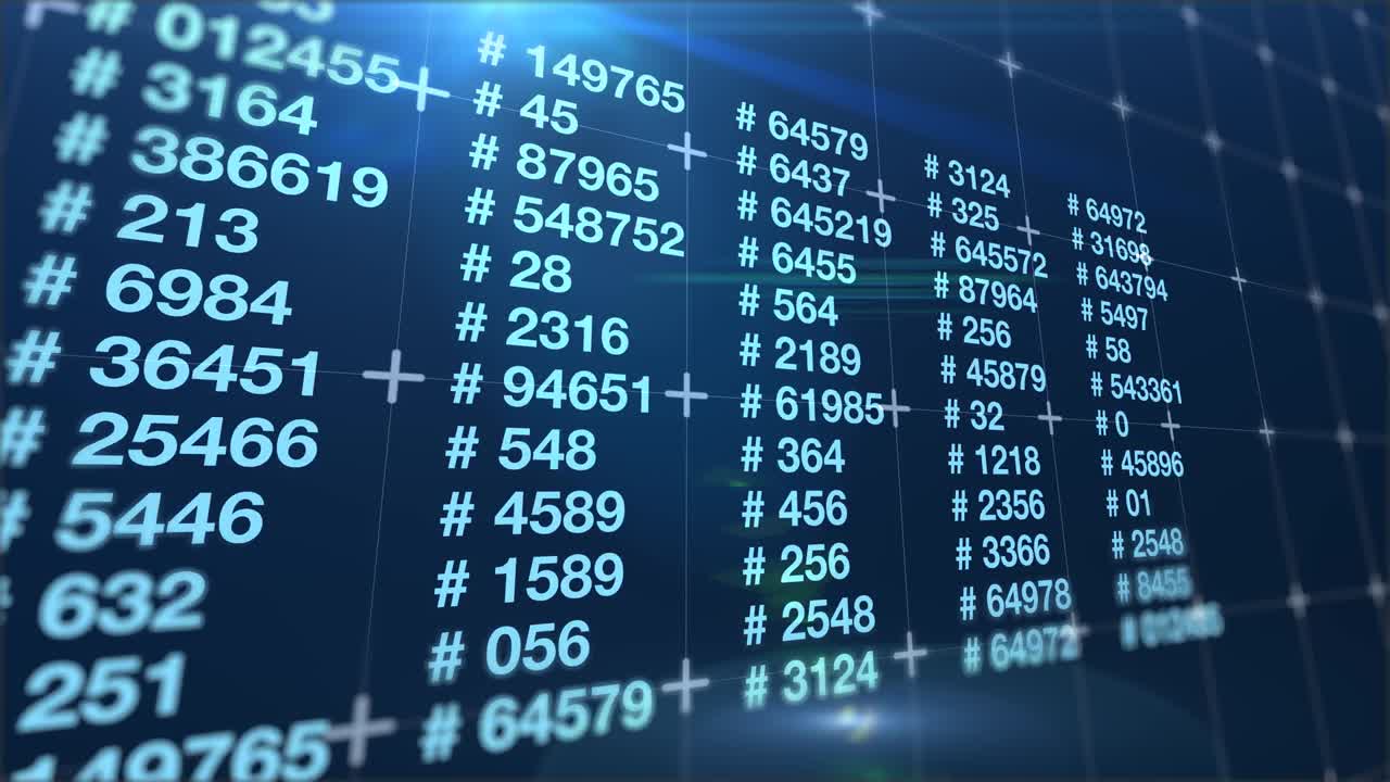 Premium stock video - Raising digits system blue numbers
