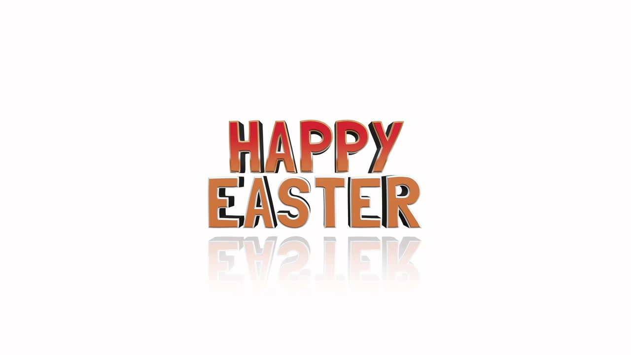 Testo Buona Pasqua in stile cartone animato su sfumatura bianca