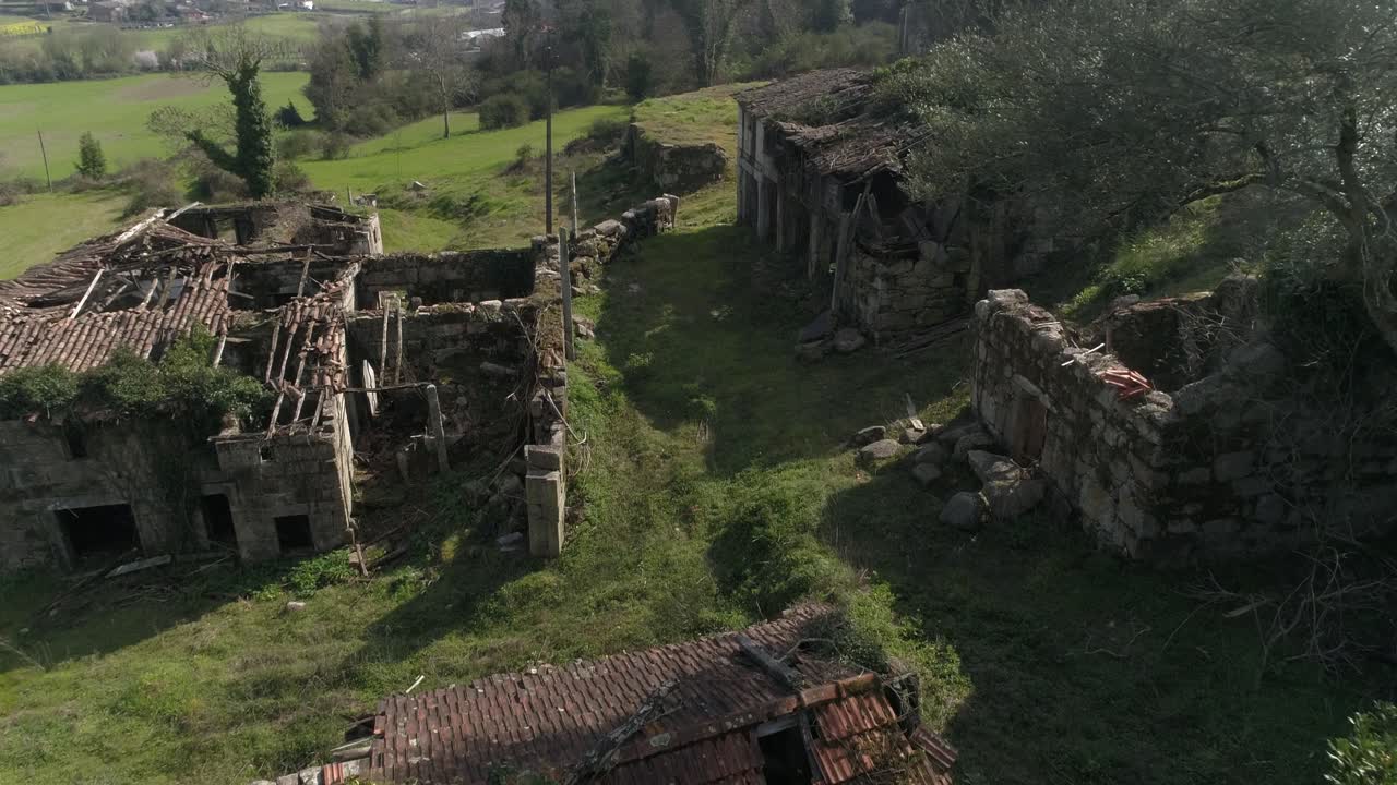Aerial View of the destroyed houses