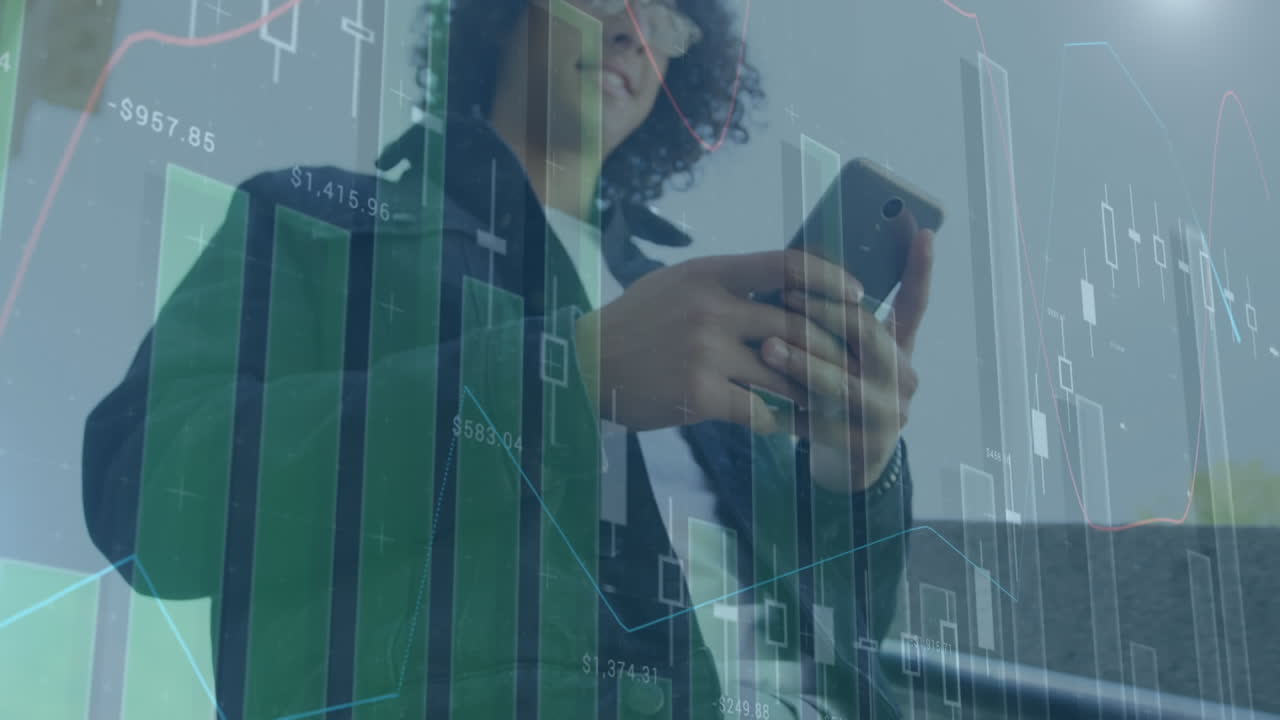 animación de estadísticas y procesamiento de datos sobre el hombre utilizando un teléfono inteligente