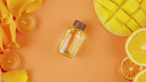 vibrant citrus and floral wellness still life
