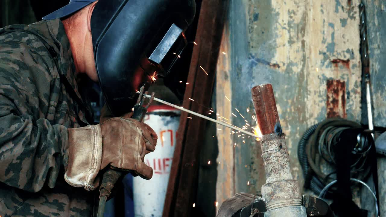 Welder in action