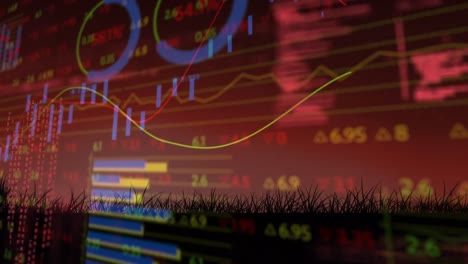 Animación-De-Procesamiento-De-Datos-Y-Diagramas-Sobre-Hierba.