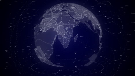 digital globe rotating, zooming in on zimbabwe country