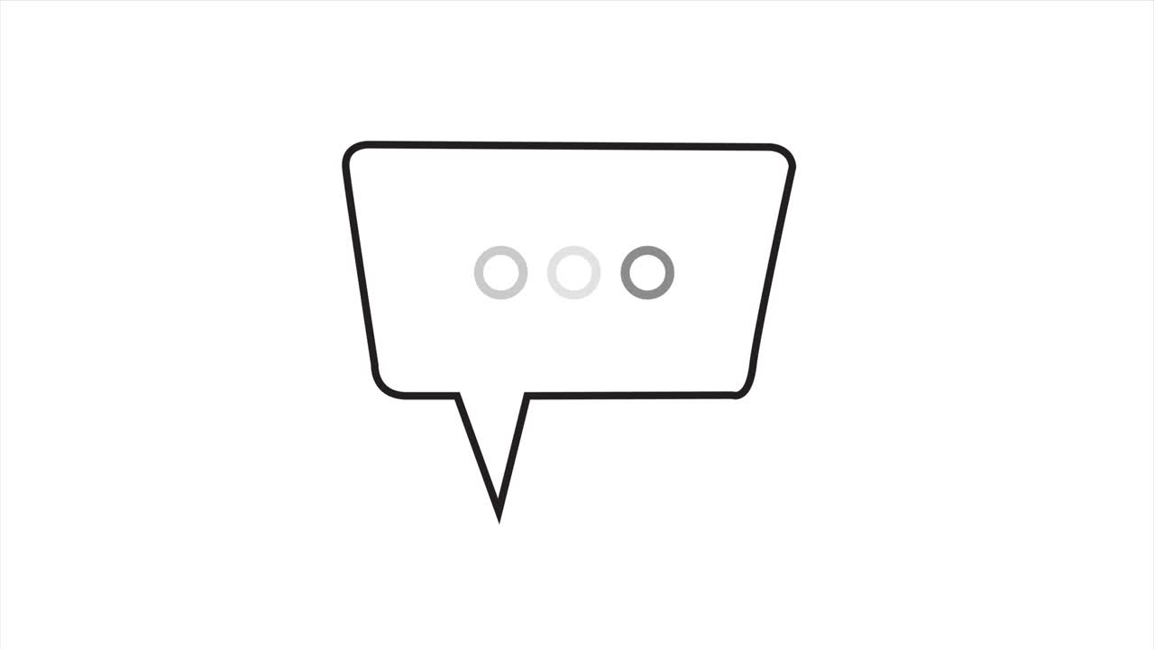 A simple element of a thought bubble or text message popping up, with typing or thinking dots slowly pulsing inside