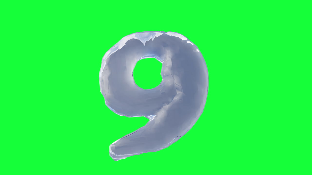 Ice Number 9 on Green Screen